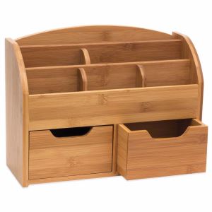 100% natuurlijke bamboe Bureau Organizer met 3 lades